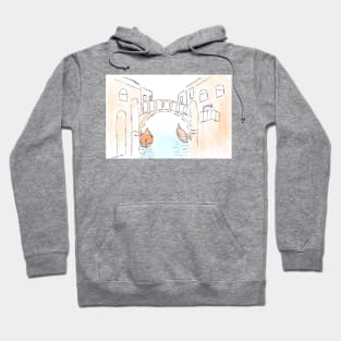 Urban landscape. Venice. Watercolor, art decoration, sketch. Illustration hand drawn modern Hoodie